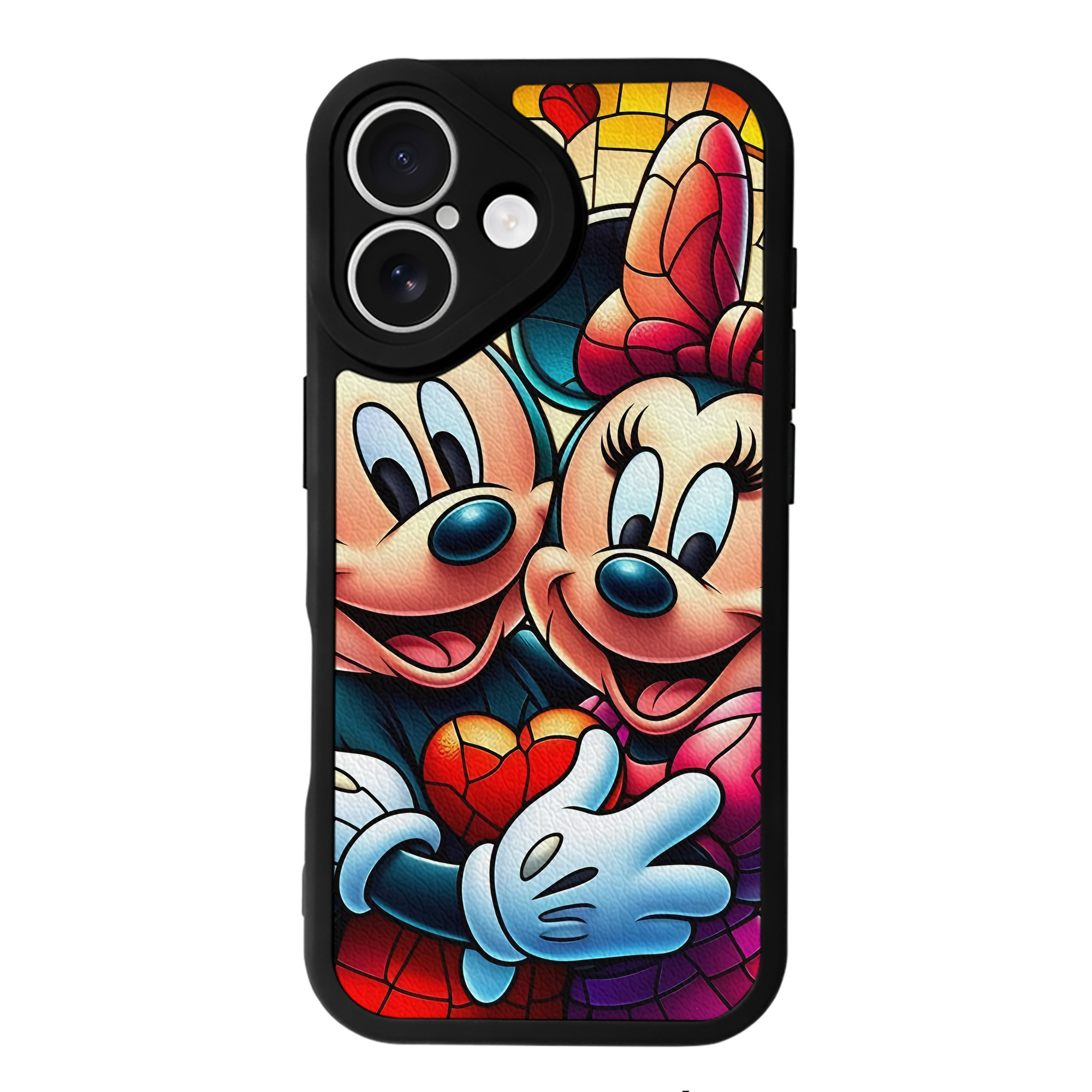 （画像用） ミッキーマウス Mickey Mouse 【iPhone 16シリーズ対応】シリコンスマホケース（レザー調） 材質：シリコン